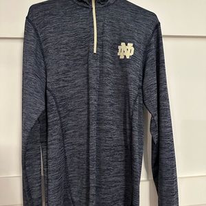 Men’s Notre Dame small 3/4 zip long sleeve pull over